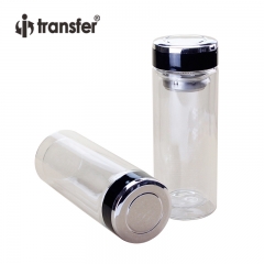 Double Wall Strainer Clear Insulated Sublimation Glass Bottle