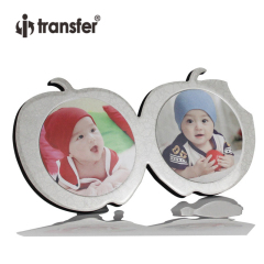 Two Apple Shaped Sublimation Blank Wooden Board Photo Frame