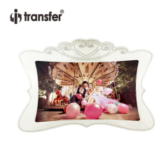 Crown Shaped Crystal Wooden Board Photo Frame