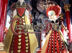 Alice In Wonderland Red Queen Dress Cosplay Costume v02