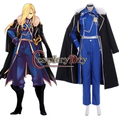 Anime Fullmetal Alchemist Olivier Mira Armstrong Cosplay costume adult costume full set custom made outfit with cloak