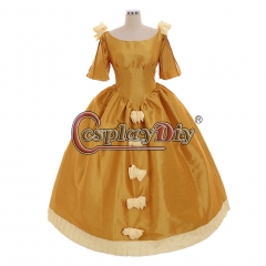 Cosplaydiy Custom Made Aristocrat Ball Gown Yellow Victorian Dress Gothic Evening Dress Medieval Rococo Dress