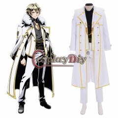 Cosplaydiy Anime Divine Gate Arthur Cosplay Costume Mens White Outfit Trench Jacket Suits Costumes Adult Halloween Custom Made