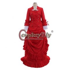 Cosplaydiy Bram Stoker's Dracula Deadwood Alma's Red Medieval Victorian Dress Adult Women Halloween Costume Custom Made