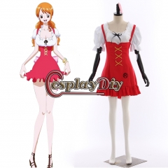Cosplaydiy anime One Piece Nami Cosplay Costume red dress adult costume custom made halloween costume
