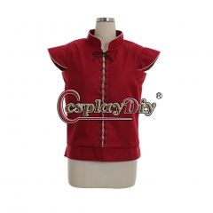 Cosplaydiy Medieval Mens Retro Doublet Cosplay Renaissance Gothic Red Vest Top Doublet Costume