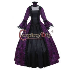 Cosplaydiy Renaissance Medieval Carnivale Gown Gothic Victorian Masquerade Long Dress Rococo purple dress