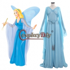 Cosplaydiy The Adventures of Pinocchio Blue Fairy Princess Dress Costume Halloween Carnival Costume Cosplay Adult Women