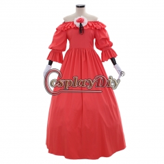 Cosplaydiy Medieval Civil War Dresses Southern Belle dress red dress custom made