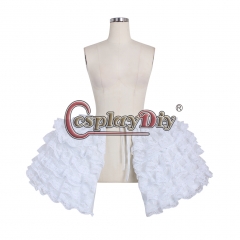Victorian Dress ruffle Petticoat Crinoline Underskirt Ladies White Cage Frame Pannier Bustle Medieval Cosplay Accessory