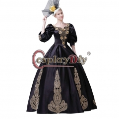 Cosplaydiy Baroque Rococo Renaissance Lace Appliques Skirt Ruffles Dress