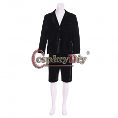 Cosplaydiy Band AC/DC School Boy Angus Young Black Velvet Costume Made Adult Musical Famous AC/DC Cosplay costume