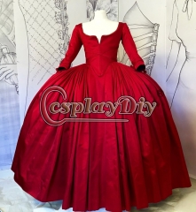 Cosplaydiy Outlander Claire Red Dress Outlander Season 2 Claire Paris Parisian Red Gown Dress Wedding Dress