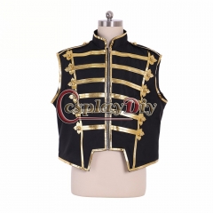 Cosplaydiy Men's Punk Military Drummer Sleeveless Parade Jacket Marching Band Vest My Chemical Romance Vest
