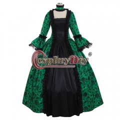Cosplaydiy Renaissance Medieval Carnivale Gown Gothic Victorian Masquerade Long Dress Rococo Green dress