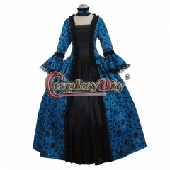 Cosplaydiy Renaissance Medieval Carnivale Gown Gothic Victorian Masquerade Long Dress Rococo Blue dress