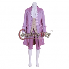 Cosplaydiy 18th Century British Mens Purple Cosplay Suit French Outfit Military Prince Marie Antoinette Rococo Costume