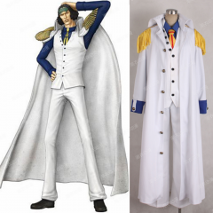 Cosplaydiy Anime One piece Aokiji Kuzan Navy Admiral Uniform Cosplay Costume adult Men Halloween Outfit