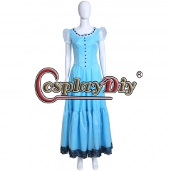 Cosplaydiy Alice in Wonderland Cosplay Costume Princess women Long Blue fancy Dress Halloween Carnival Party Dress custom made