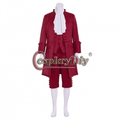 Cosplaydiy 18th Century Victorian Elegant Gothic Aristocrat Men's Rococo Colonial Outfit Red Costume Custom Made