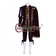 Cosplaydiy Elizabeth Tudor Period Medieval Mens Cosplay Costume Victorian Renaissance Red Suit Custom Made
