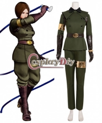 The King of Fighters XV Whip Cosplay Costume (with top,coat,gloves and belt)