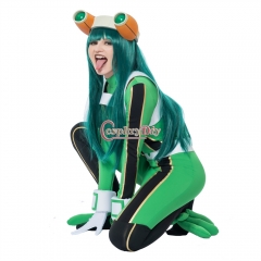 Cosplaydiy 'My Hero Academia' Froppy Asui Tsuyu Jumpsuit Cosplay Costume Green Frog Shape Tights Bodysuit
