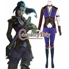 Cosplaydiy League Of Legends LOL Arcane Caitlyn Men Battle Suit Cosply Costume Game Party Outfits