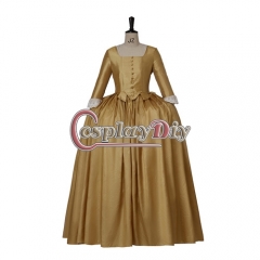 Musical Hamilton Peggy Schuyler cosplay Costume yellow Dress Colonial Lady Ball Gown Victorian Medieval Skirt