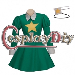 Game Skullgirls Cosplay Costume Women Girls Green Uniform Dresses with Eye Mask Halloween Party Role Play