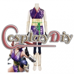 Game Tekken Tag Tournament 2 Kunimitsu Purple Cosplay Costume Women Sexy Cheongsam Suits Halloween Party Outfits