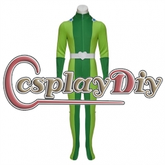 Movie Totally Spies Cosplay Costume Green Women's Bodysuit Halloween Carnival Party Jumpsuit