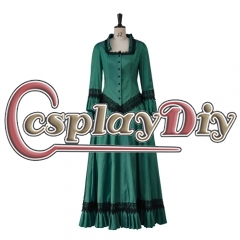 Women Green Victorian Dress Medieval Classical Retro Evening Party Fancy Gown Renaissance Performance Dresses