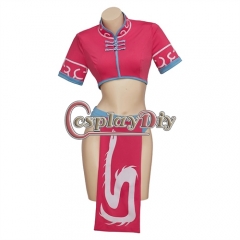 Game Killer Instinct Kim Wu Cosplay Costume Women's Sexy  Crop Top Split Skirt Shoe Covers Halloween Party Outfit