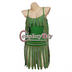 Movie Cyd Singing in the Rain Cosplay Costume Sexy Green Crop Top Strap Skirts Halloween Party Dance Outfits