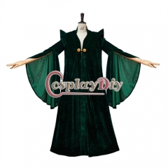 Professor Minerva McGonagall Cosplay Costume Green Velvet Robe Cape Dress Halloween Carnival Party Outfits