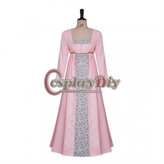 Victorian Medieval Cosplay Costume Women Regency Ball Gown Jane Austen Pastoral Style High Waistline Dress