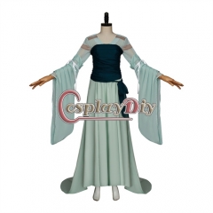 Role Elf Queen Cosplay Costume Light Green Chiffon Long Dress For Women Vintage Party Ball Gown Suits
