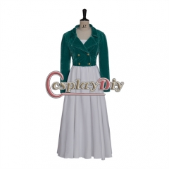 Medieval Victorian Cropped Jacket Vintage Green Velvet Coat for Women Renaissance Party Ball Gown Cosplay Costume