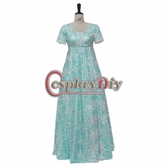 TV Series Bridgerton Kate Cosplay Costume Women's Shiny High Waistline Long Dress Regency Era Party Ball Gown