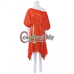 Busters Dana Barrett Cosplay Costume Women's Sexy Red Dress with Belt Halloween Carnival Party Outfits