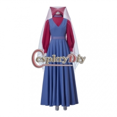 Anime Maid Marian Cosplay Costume Women Vintage Two Piece Suits Dress with Headwear for Halloween Carnival Party Outfits