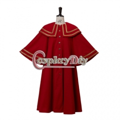 Women Vintage Medieval Civil War Red Cloak Halloween Carnival Theme Party Cosplay Costume Adult Coat