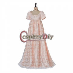 Bridgerton Dress Edwina Sharma Cosplay Costume Women's Vintage High Waistline Regency Era Ball Gowns