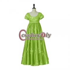 Penelope Featherington Cosplay Costume Women Green High Waistline Regency Dress Tea Party Ball Gowns
