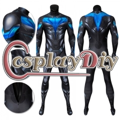 Titans Nightwing Cosplay Costume Detail Printed Spandex Suit