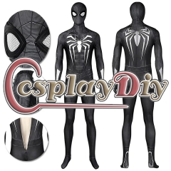 Spider Man Miles Morales PS5 Cosplay Suit Symbiote Black Spandex Bodysuit