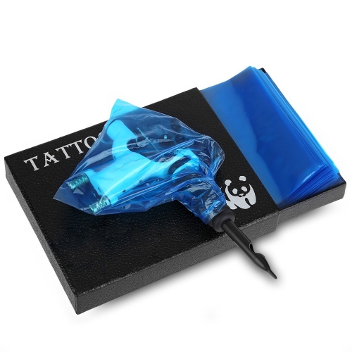 200pcs Disposable Tattoo Gun Machine Sleeve Cover Bag Blue Plasic Machine Bag For Tattoo Machine Supply