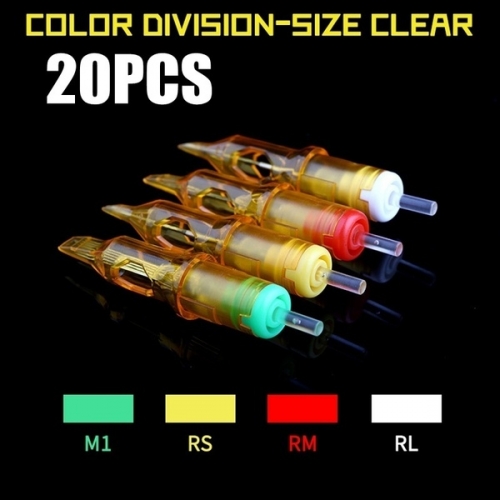 20pcs/box Tattoo Cartridge Needles Disposable Tattoo Yellow Dragonfly Needles Second Generation Liner Shader Tattoo Supply