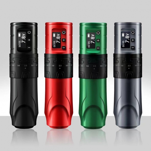 Wireless Tattoo Pen Machine with 2.4-4.2mm Strokes Changeable With 1500mAh Digital LED Display Battery